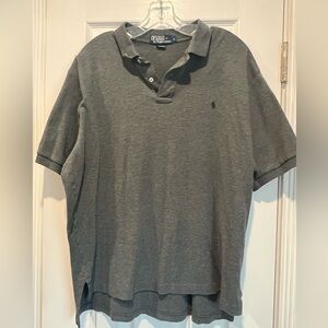 Ralph Lauren short sleeve polo, size Large, grey with blue pony